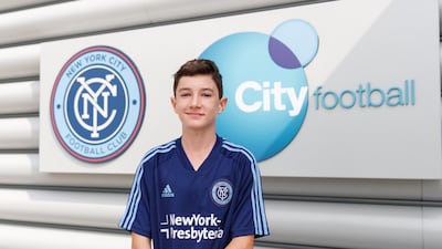 Isaac Brown swapped the Uae for the US to hone his skills at New York City. Courtesy City Football Schools