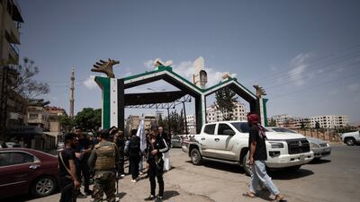 The main check point of Sahnaya, Damascus. All photos: Hasan Belal for The National