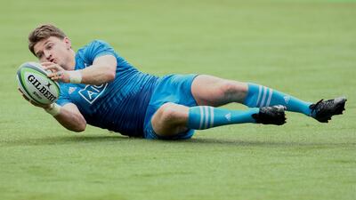 New Zealand's Beauden Barrett training in Japan. AFP