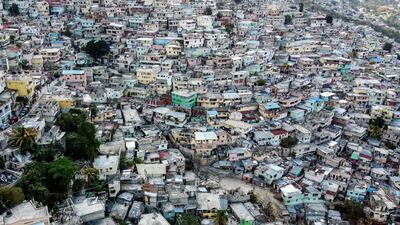 Aerial view of the high density of houses in the neighbourhood of Jalousie in Port-au-Prince. AFP