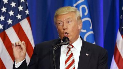 Republican US presidential candidate Donald Trump. Could we not let computers pick our leaders for us? Wouldn’t that be a better outcome than President Trump? Gerald Herbert / AP Photo