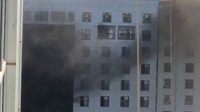 Flames were seen coming from the uninhabited structure. Photo: The National