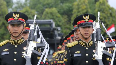 Military honour guards at a security parade. AP Photo