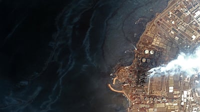 Satellite imagery from Maxar Technologies shows the Baniyas power plant on Syria's Mediterranean coast in August 2021. AFP