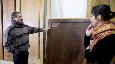 At some point in its history, the wood panelled interior was bleached, draining its Indian rosewood of its original colour. Conservator Jean Perfettini and Agence-France Museums curator Juliette Singer discuss the conservation works. Christophe Morin for The National