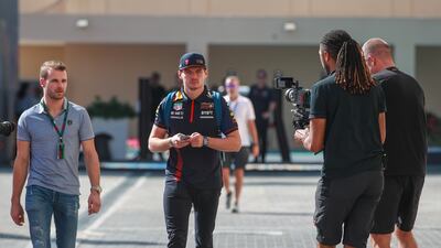 Max Verstappen of Red Bull Racing arrives at the circuit on the first day of the Abu Dhabi Grand Prix. Victor Besa / The National