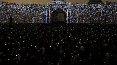A scene from the 'Country of Light' festival in Saint Petersburg, Russia. Reuters
