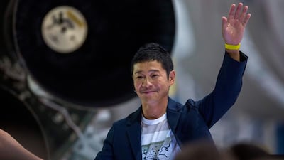Japanese billionaire businessman, online fashion tycoon and art collector Yusaku Maezawa was today revealed as the first tourist who will fly on a SpaceX rocket around the Moon. / AFP / DAVID MCNEW
