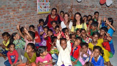 Monja Wolf, the founder of Monyati Initiatives, and its latest project in India. Courtesy Monja Wolf