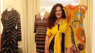 Angela Missoni with some of her bright and colourful collections in Dubai in 2012. Jeffrey E Biteng / The National