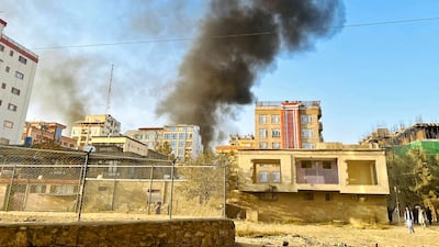 Smoke rises from the site of explosions in Kabul during border clashes between Afghanistan and Pakistan. Late on October 15, Pakistan's Foreign Ministry announced that a 48-hour ceasefire had been reached. AFP