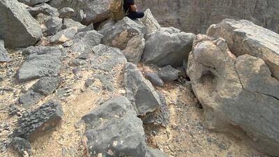 The Jebel Jais upper trail for hikers starts close to the mountain’s viewing deck. Photo: Talal Shehab