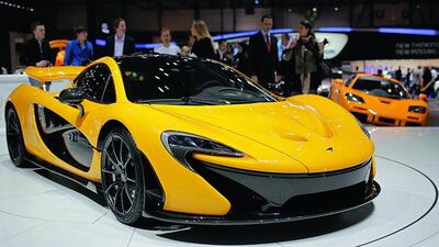The new McLaren P1 supercar, the first of which has been bought by an owner in Dubai. AP Photo/Laurent Cipriani