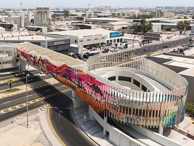 The new Al Manara Street bridge is in keeping with the artistic vision of Al Quoz Creative Zone. Photo: RTA Dubai