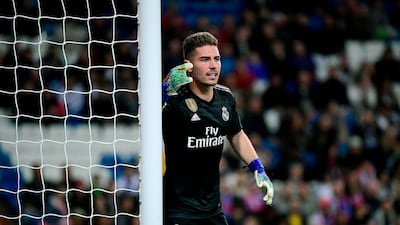 Luca Zidane gestures during the Huesca match. AFP