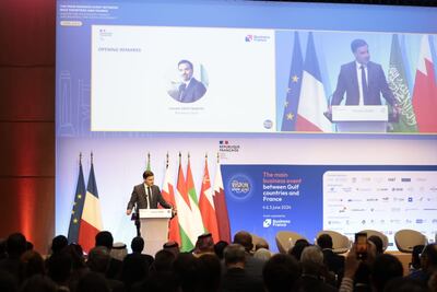 Laurent Saint-Martin, chief executive of Business France, speaks at Vision Golfe on Wednesday. Photo: Business France