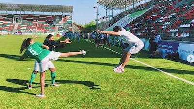 Team Egypt coach Mohamed Khedr Baydoun - known as Captain Khedr - at the Street Child World Cup in Russia. Photo: Team Egypt