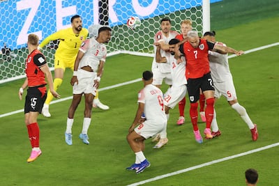 Jordan's Yazan Al Arab scores an own goal in the World Cup group stage game against Austria. AFP