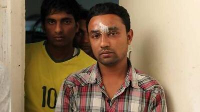 Mansour Khan, from Bangladesh, at his labour camp behind Al Bawadi Mall in Al Ain. Pawan Singh / The National