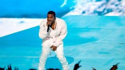 Kanye West on stage at the HMM stadium in Amsterdam earlier this year. Ferdy Damman / EPA