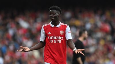 Bukayo Saka 5: First sight of goal came just before half-time but he pulled shot wide of Steele’s near post. Like rest of Arsenal’s attackers, struggled to make impact. EPA