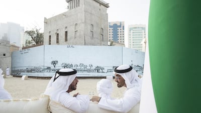 Sheikh Mohammed bin Zayed with Sheikh Suroor bin Mohamed Al Nahyan at Qasr Al Hosn. Ryan Carter / Crown Prince Court - Abu Dhabi