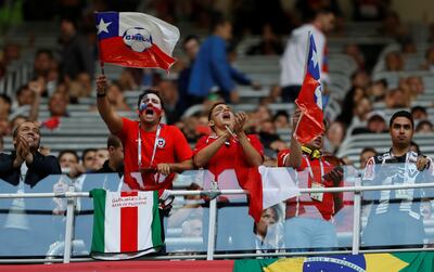 Chile fans at the Saint Petersburg Stadium.