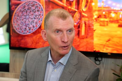 Phillip Jones, chief tourism officer for AlUla, at the Arabian Travel Market held at Dubai World Trade Centre. Pawan Singh / The National