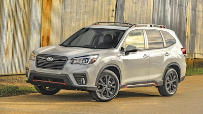 The hexagonal front grille features active shutters in an effort to reduce fuel consumption. Subaru
