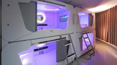 Capsules at the Peng Heng Space Capsules Hotel in Shenzhen, China. Courtesy Pengheng Capsule Hotel Equipment Co, Ltd