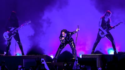 Demi Lovato performs at the Coca-Cola Arena in Dubai on Saturday. Victor Besa / The National
