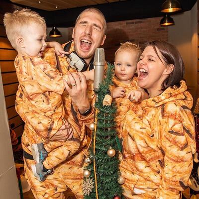 LadBaby's Mark and Roxanne Hoyle with their sons, Phoenix, four, and Kobe, one. Instagram