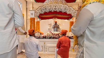 Diwali celebrations at the Hindu temple in Jebel Ali, Dubai. Antonie Robertson/The National