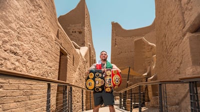 Andy Ruiz Jr during a photo shoot for "Clash of the Dunes". Credit General Sports Authority