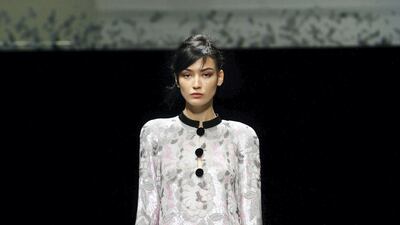 A look from Armani's autumn / winter 2020-21 show at Milan Fashion Week