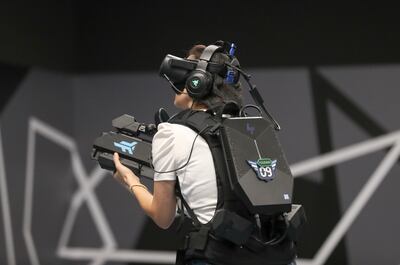 Zero Latency is a free-roaming virtual reality game at The Galleria Al Maryah Island. Khushnum Bhandari/ The National