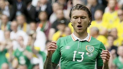 Jeff Hendrick of Republic of Ireland reacts during the Uefa Euro 2016 group E preliminary round match between Ireland and Sweden at Stade de France in Saint-Denis, France, 13 June 2016. Etienne Laurent / EPA