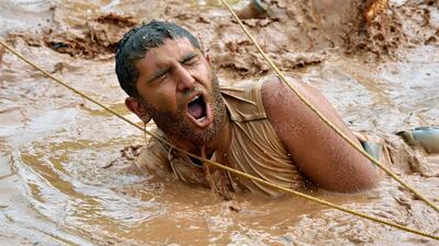 A participant takes part in the annual of Hannibal race Lebanon 2019 in Zen village, district of Batroun north Beirut, Lebanon. More than eight hundred Lebanese and foreign Participants took part in an eight km obstacle race. Courses are uniquely designed to test mental and emotional fitness. EPA