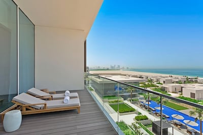 A Kohinoor Suite at Oberoi Al Zorah resort, with its own balcony. Courtesy Oberoi Al Zorah