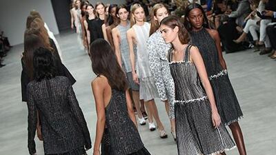 Models walk for Calvin Klein during the Mercedes-Benz Fashion Week Spring 2014. AFP
