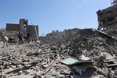 The wreckage of a police station hit by US-Israeli strikes on Tehran. Reuters