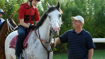 American trainer Doug Watson, right, has enjoyed the UAE’s small racing community since 1993. Randi Sokoloff / The National