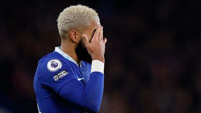 Chelsea's Reece James after scoring a goal that is later disallowed in the 0-0 Premier League draw with Liverpool at Stamford Bridge on April 4, 2023. Action Images