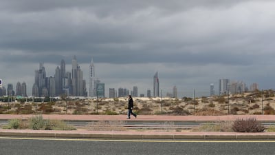 The country has been hit by torrential rain, hail, thunder and lightning this week. Pawan Singh / The National