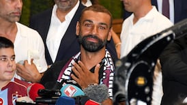 Egyptian soccer player Mohamed Salah speaks to fans waiting outside of the airport as he arrives in Trabzon, Turkey, 05 August 2026. Salah is joining Trabzonspor on a two-year contract. His official presentation will take place on 06 August. EPA / STR