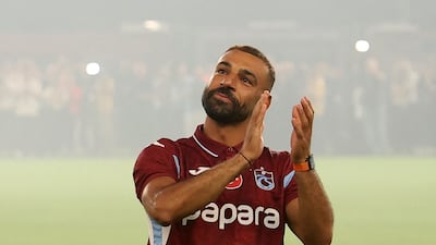 Trabzonspor's new signing Mohamed Salah applauds the fans at his official unveiling. Reuters