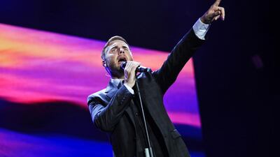 Gary Barlow performed at the Dubai Media City Amphitheatre on October 17. Photos by Sarah Dea/The National