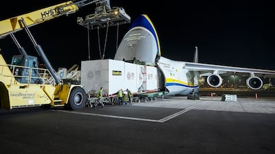 A special cargo aircraft was chartered to transport heavy projectors that will beam visuals on to the Al Wasl dome.
