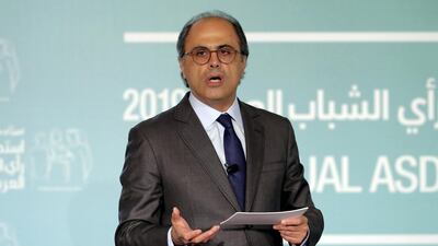 Jihad Azour, Middle East and Central Asia director for the IMF, presents the keynote speech at the 11th annual Arab Youth Survey in Dubai. Chris Whiteoak.