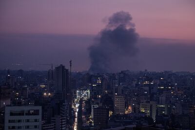 Smoke rises after a series of Israeli airstrikes on November 6, in the Dahieh suburb south of Beirut, Lebanon. Getty Images